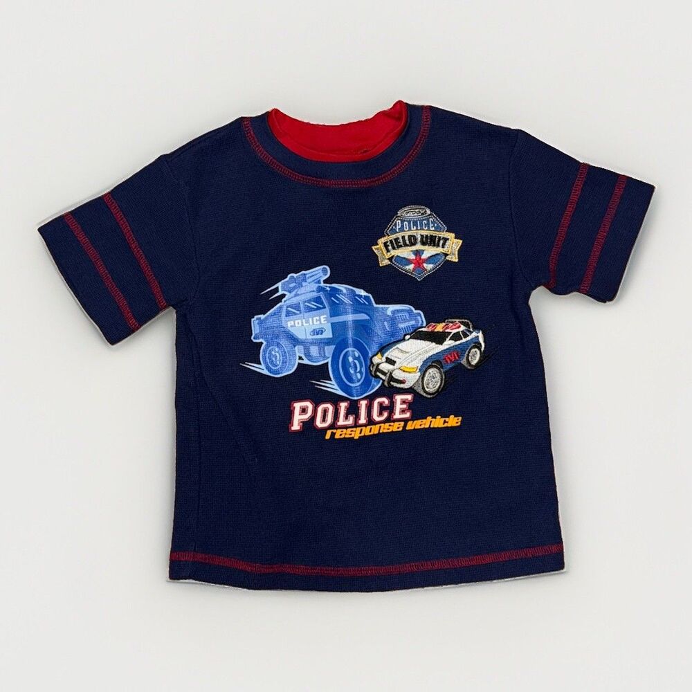 Vintage Y2K Matchbox Police Field Unit Shirt 3T Kids Headquarters Car Truck